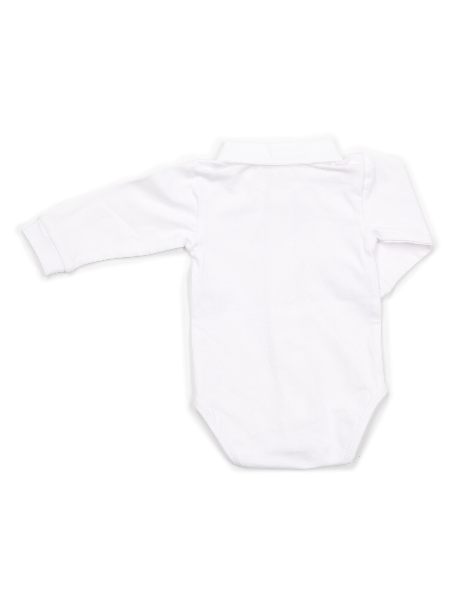 James Long sleeve body/romper with poplin collar and cuffs