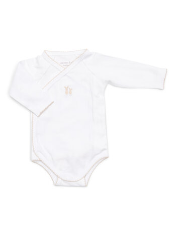 Poetree Kids Jules body/barboteuse bébé blanc/camel