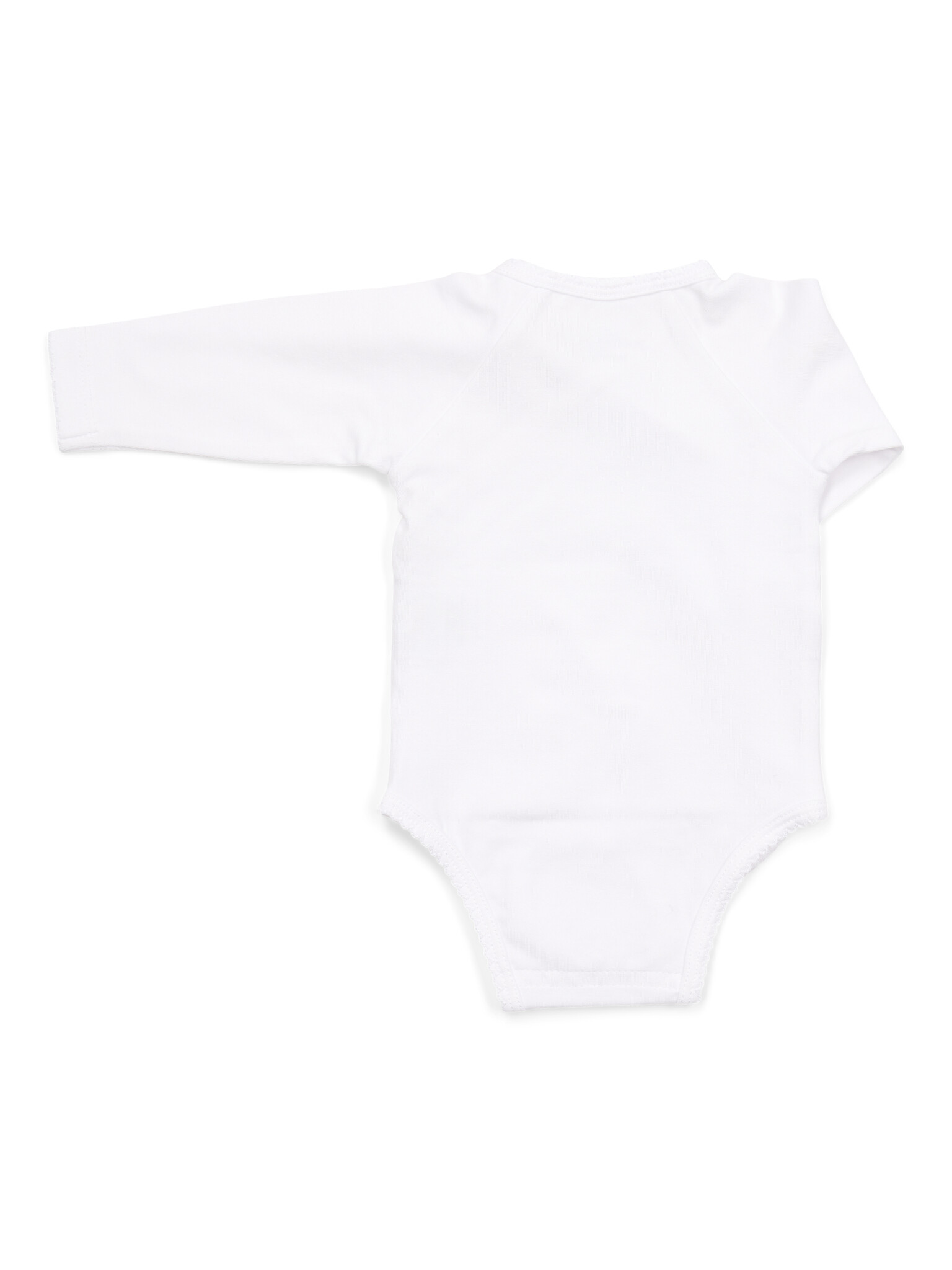 Poetree Kids Jules body/romper baby long sleeve with wrap around in White