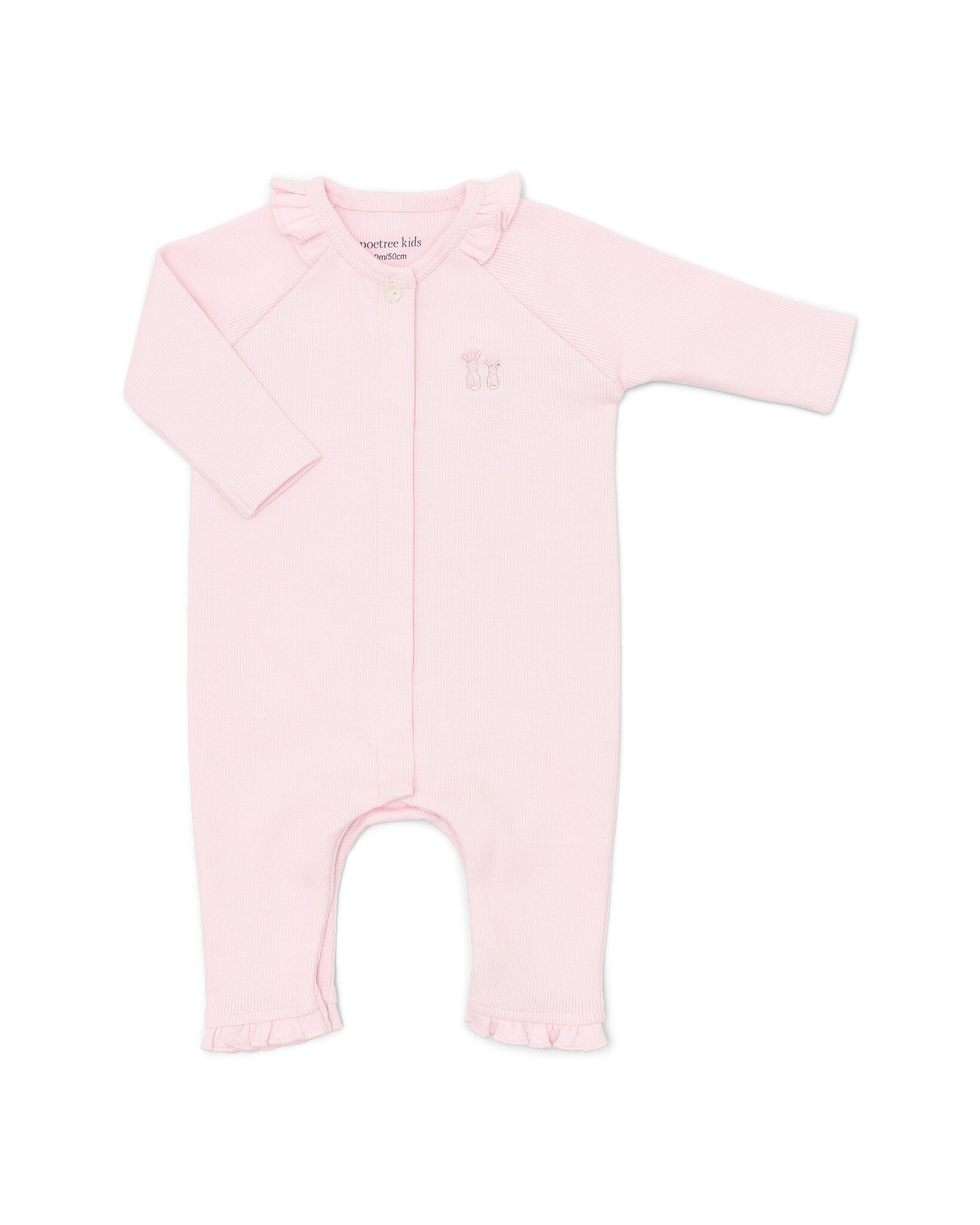 Olivia babysuit 2x2 rib Soft Pink