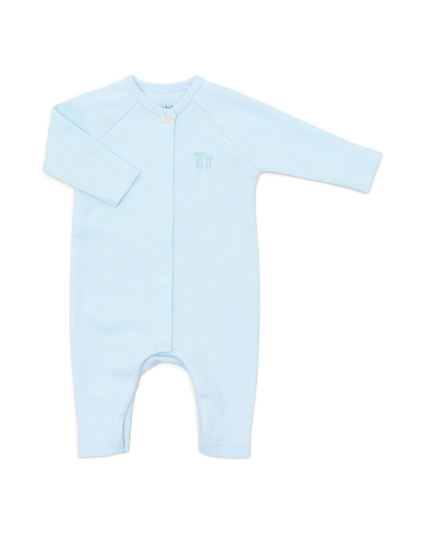 Ollie babysuit 2x2 rib Baby Blue