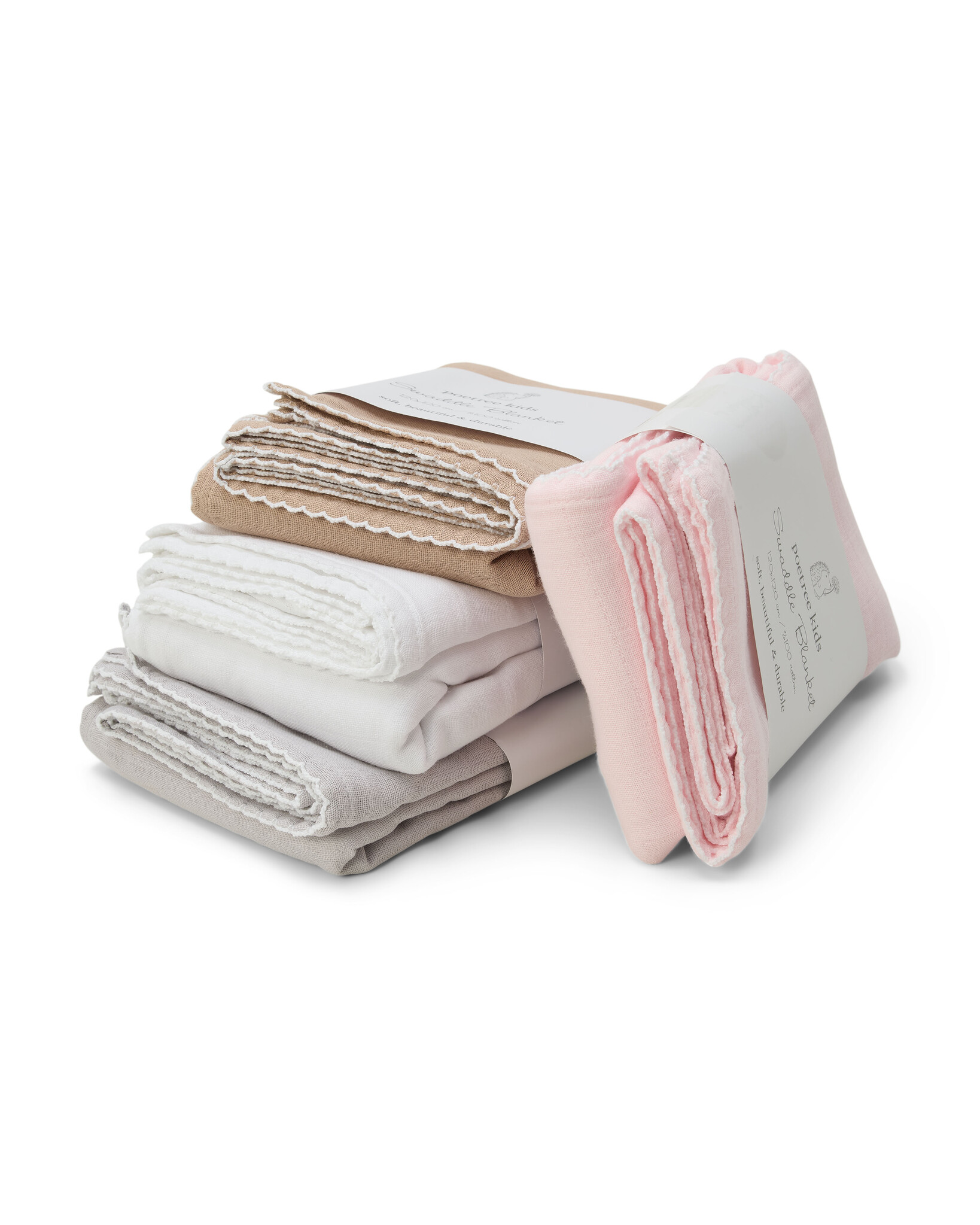 Couverture mousseline bébé 120x120cm Light Pink