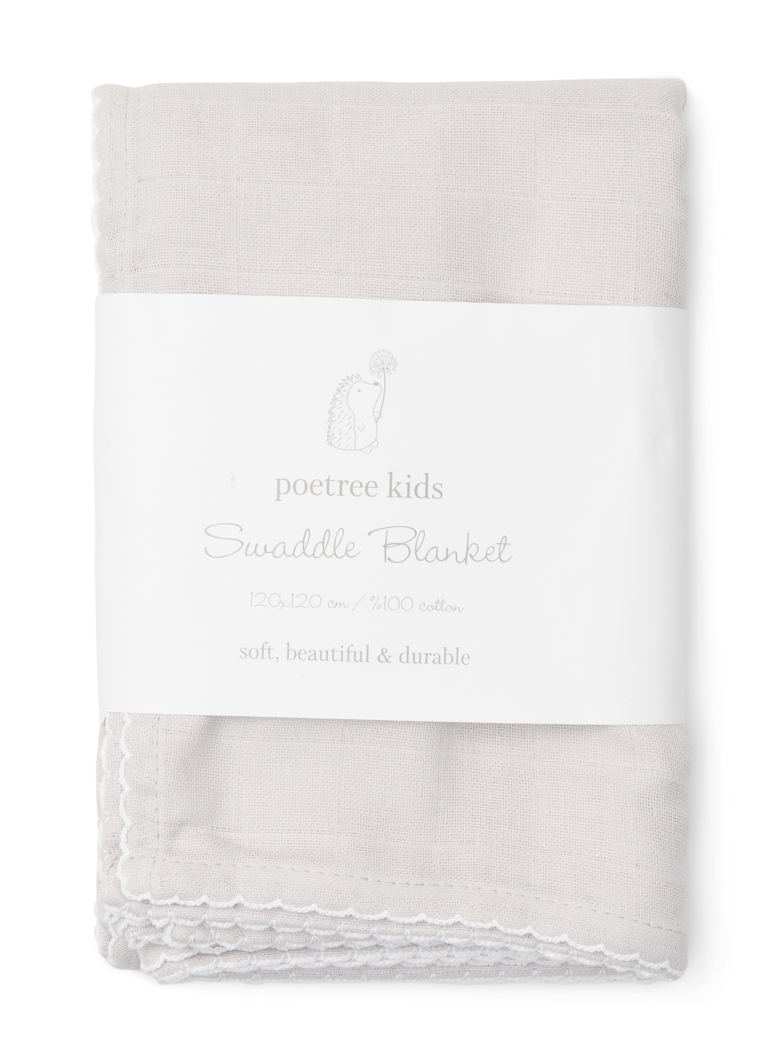 Swaddle doek 120x120cm Light Grey