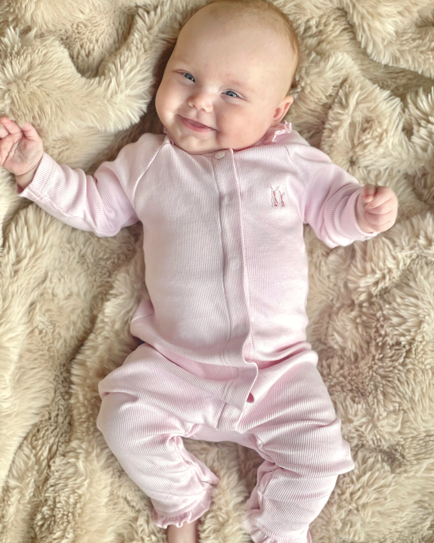 Olivia babysuit 2x2 rib Soft Pink