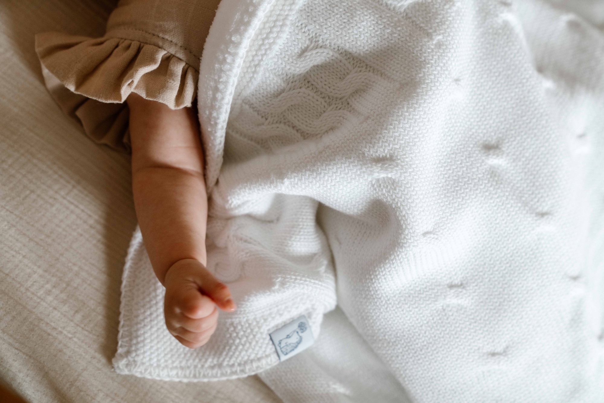 Crib blanket lined Chamonix White