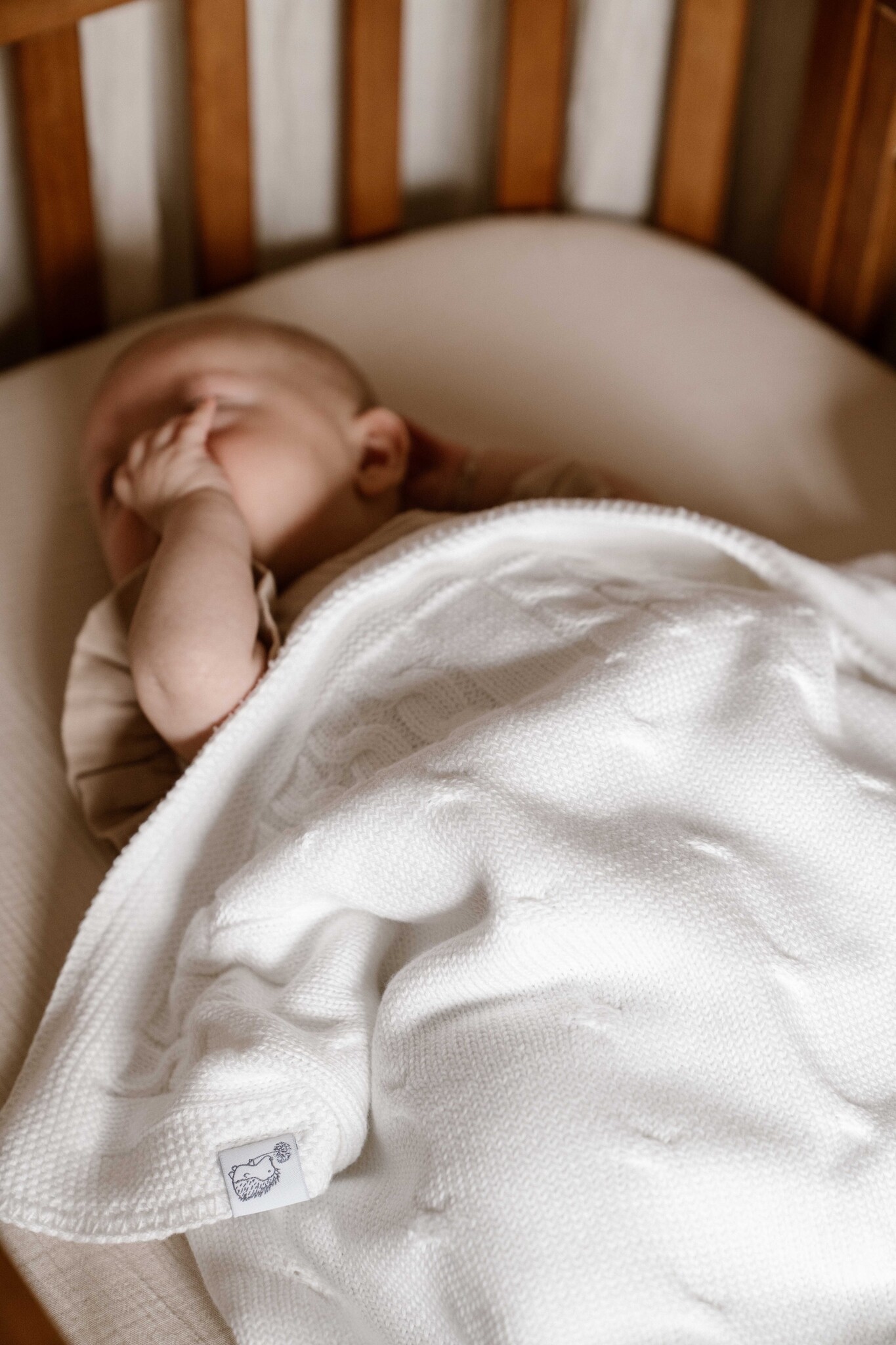 Crib blanket lined Chamonix White