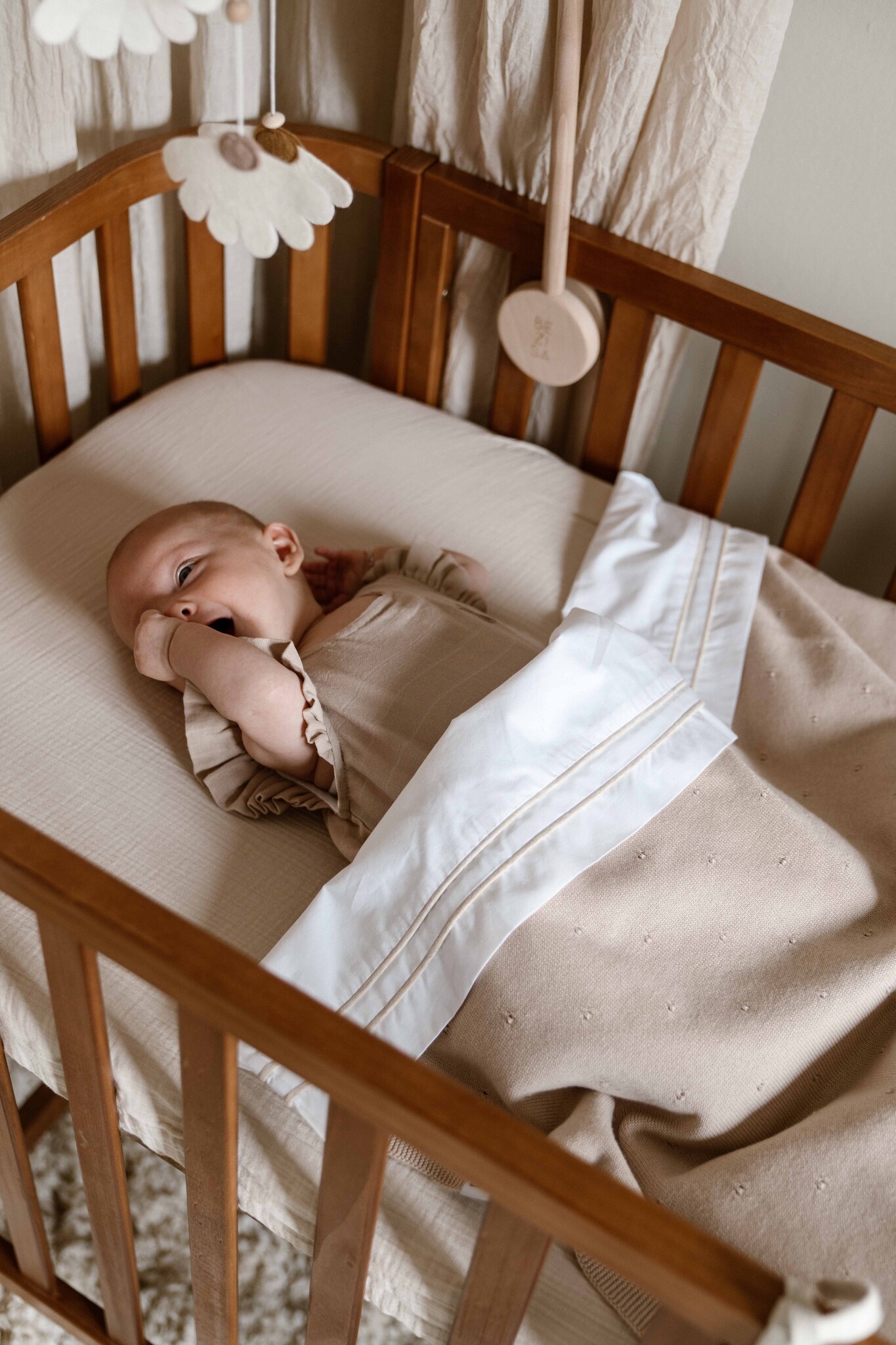 Couverture Berceau Saint Tropez Coton Camel