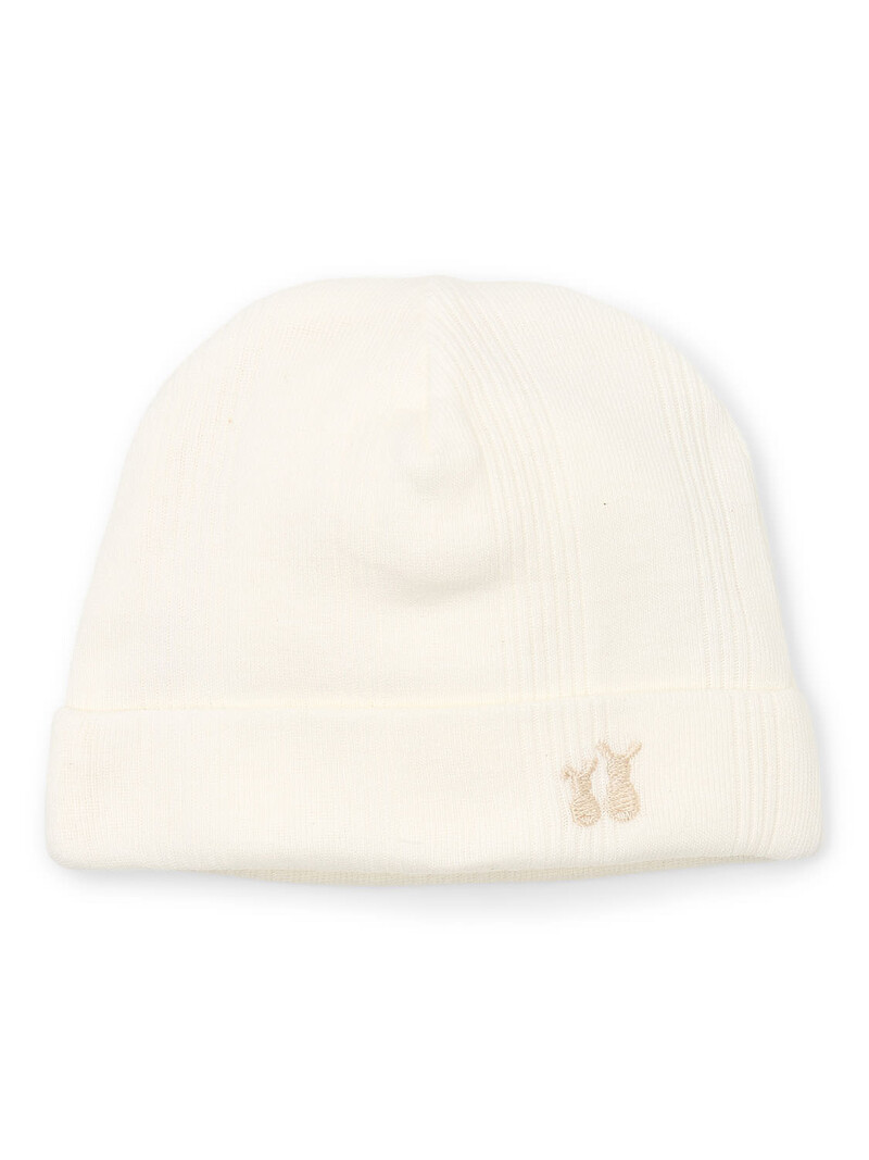 Bonnet bébé Teddy côtes irrégulières Crème