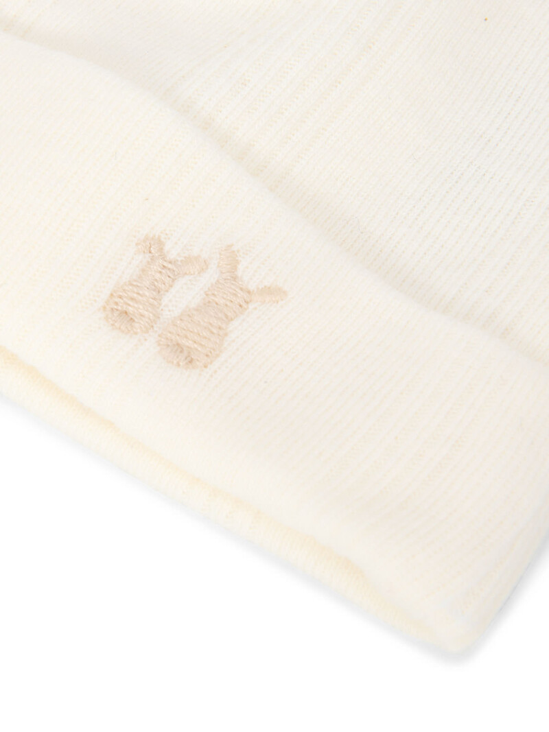 Bonnet bébé Teddy côtes irrégulières Crème