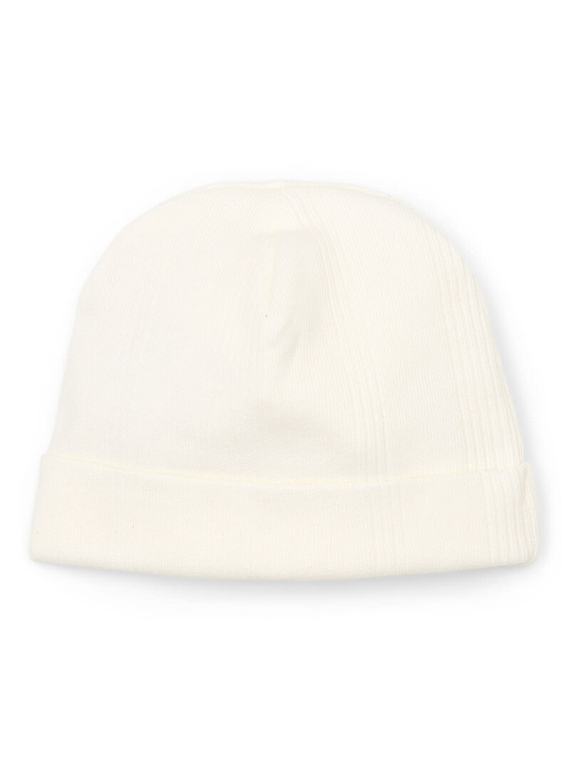 Bonnet bébé Teddy côtes irrégulières Crème