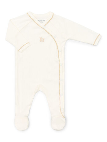 Teddy newborn baby suit rib Cream