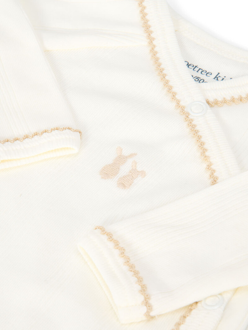 Teddy new born babypakje rib Crème