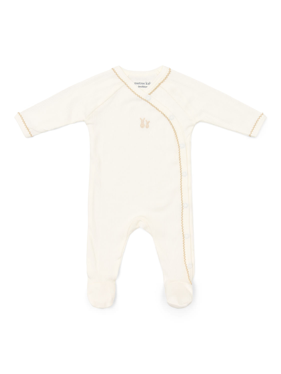 Teddy new born babypakje rib Crème