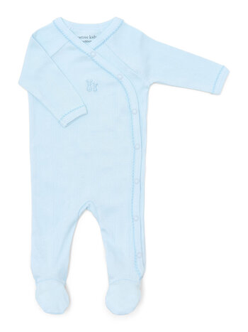 Teddy newborn baby suit rib Baby-Blue