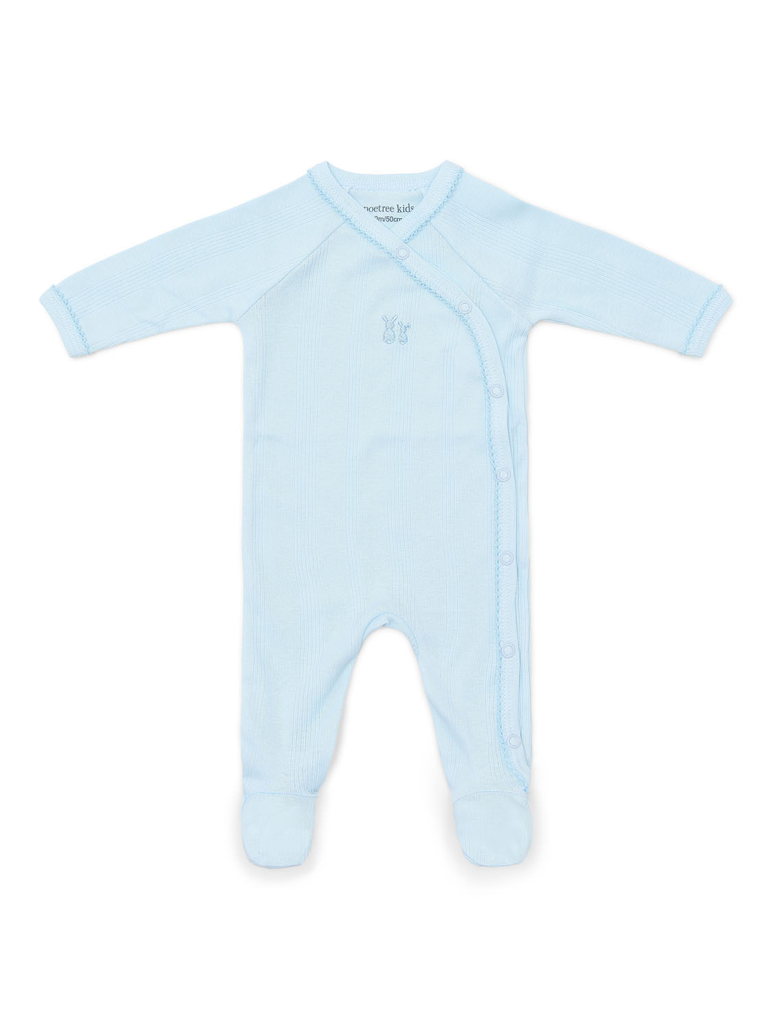 Teddy new born babypakje rib Baby-Blue