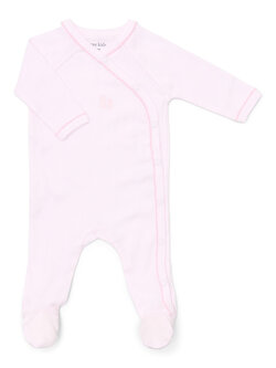 Teddy new born baby suit rib Soft-Pink
