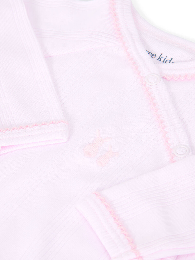 Combinaison bébé nouveau-né Teddy côtelée rose pâle