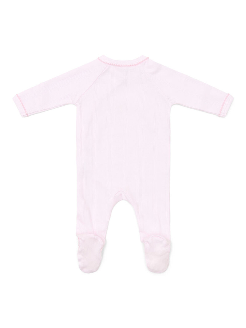 Combinaison bébé nouveau-né Teddy côtelée rose pâle