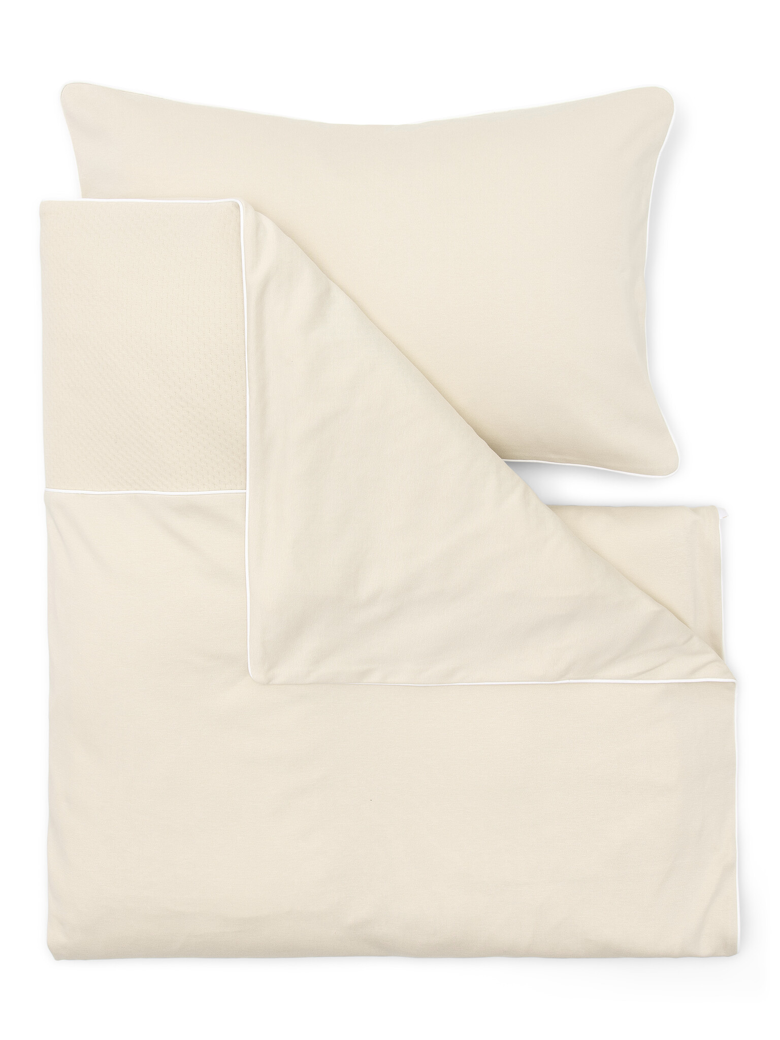 Beige Duvet cover and pillow case in soft jersey