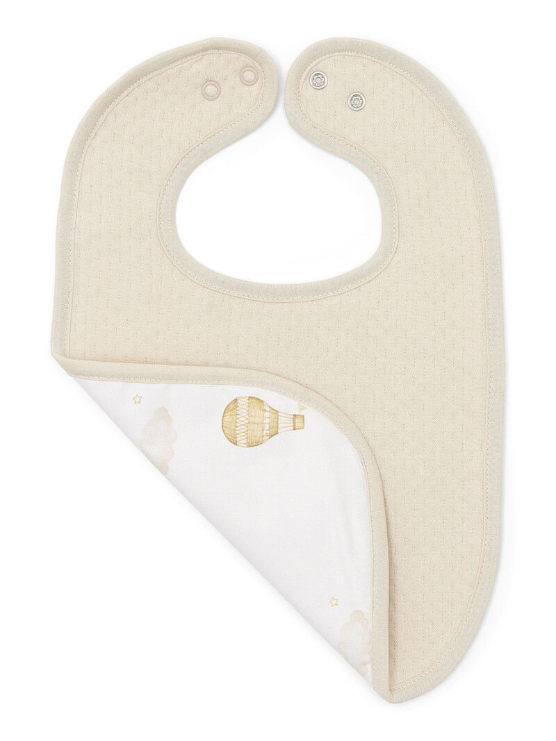 Beige Double sided Bib Little Voyager