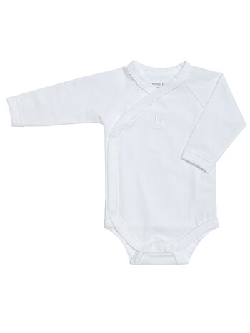 Poetree Kids Jules body/romper baby lange mouw met overslag White