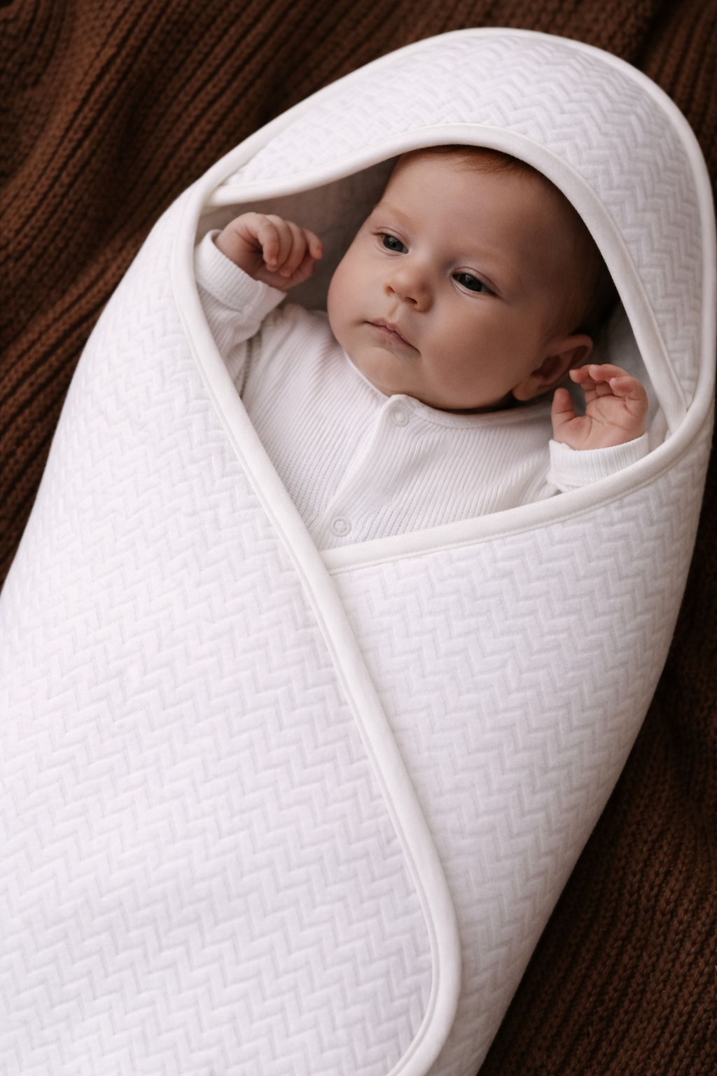 Wikkeldeken Chevron White