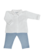 2 - Delige baby set wit shirt met denim blue broekje