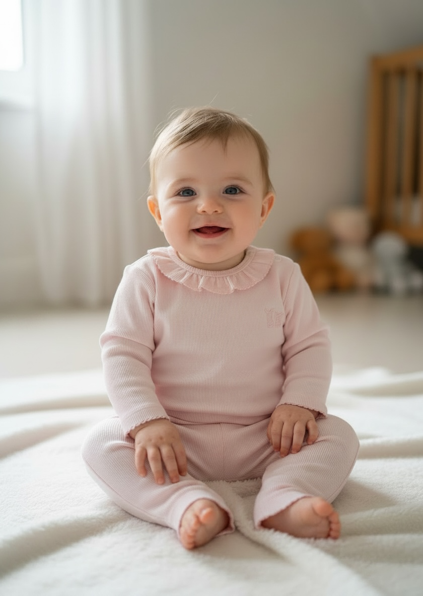 Lilly baby-set rib Pink