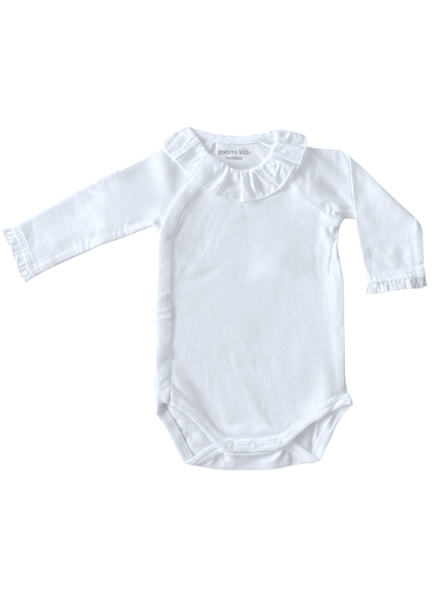 Lange mouw body/romper met poplin kraagje en mouw details