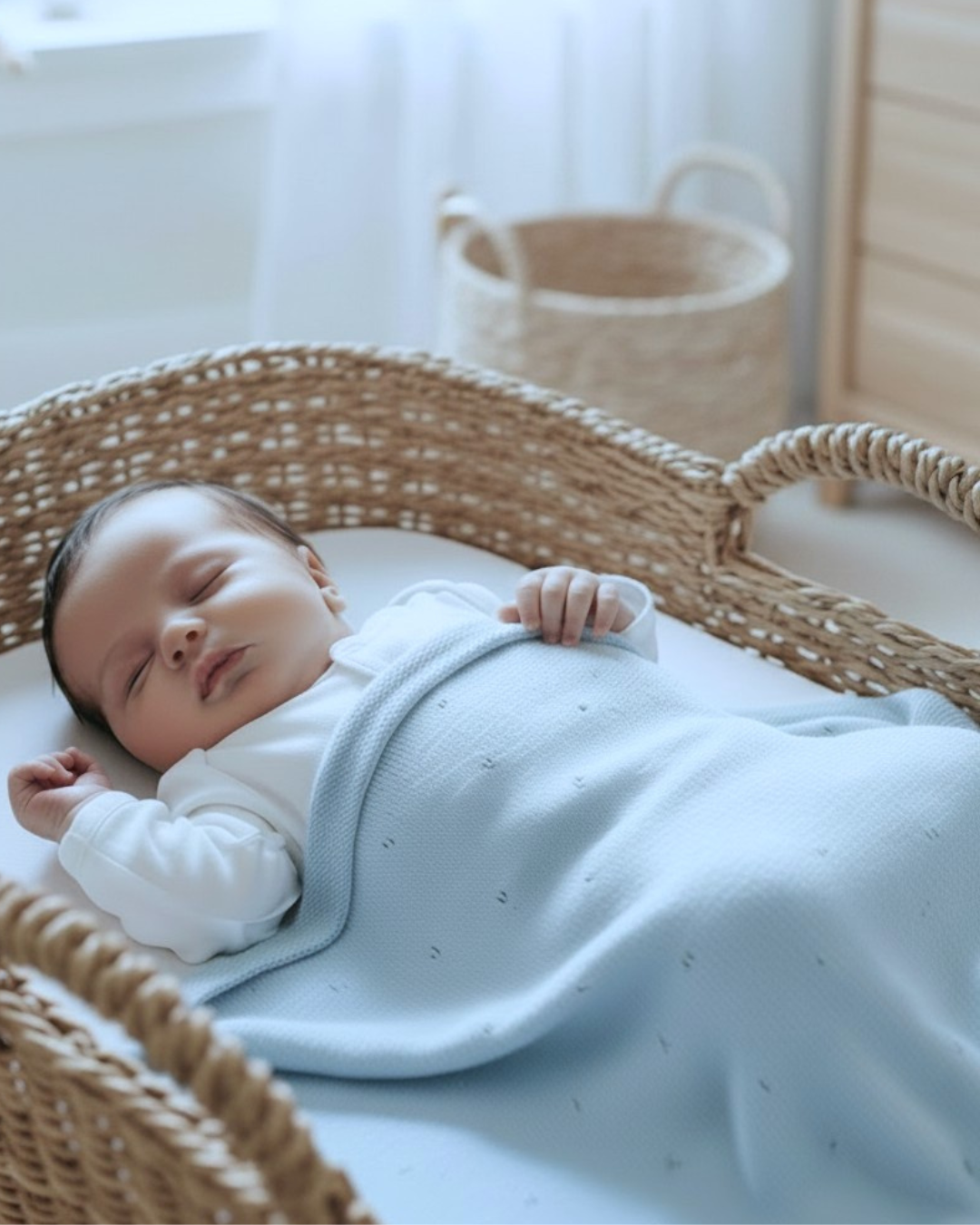 Saint Tropez Cotton Crib blanket Blue
