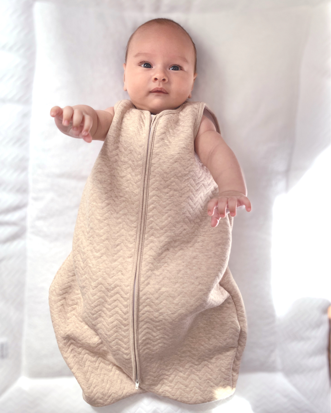 Jersey baby sleeping bag 90cm Summer Chevron Light Camel