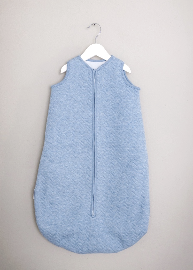 Jersey babyslaapzak 70cm Zomer Chevron Denim Blue
