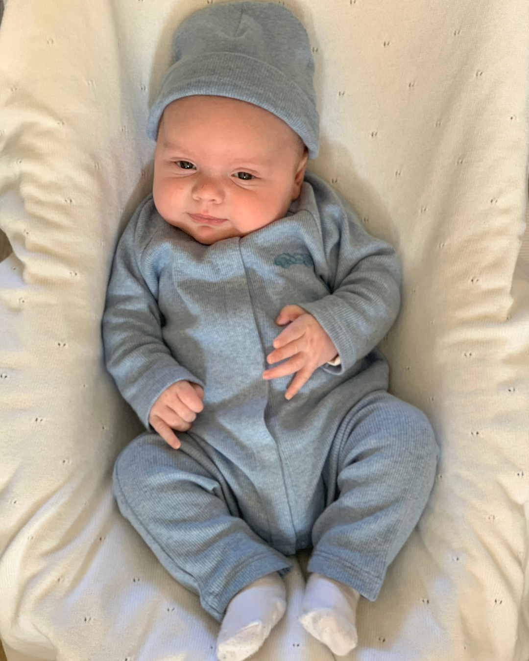 Poetree Kids Ollie Baby suit 2x2 rib Denim Blue