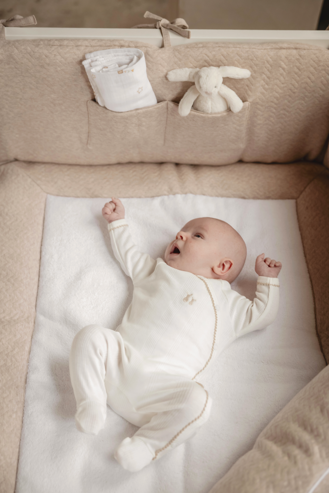 Teddy newborn babypakje rib Crème