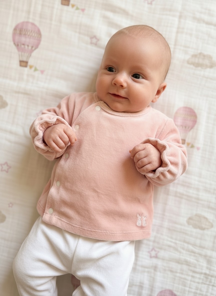 Poetree Kids Comfy Velours Baby Set Blush Pink