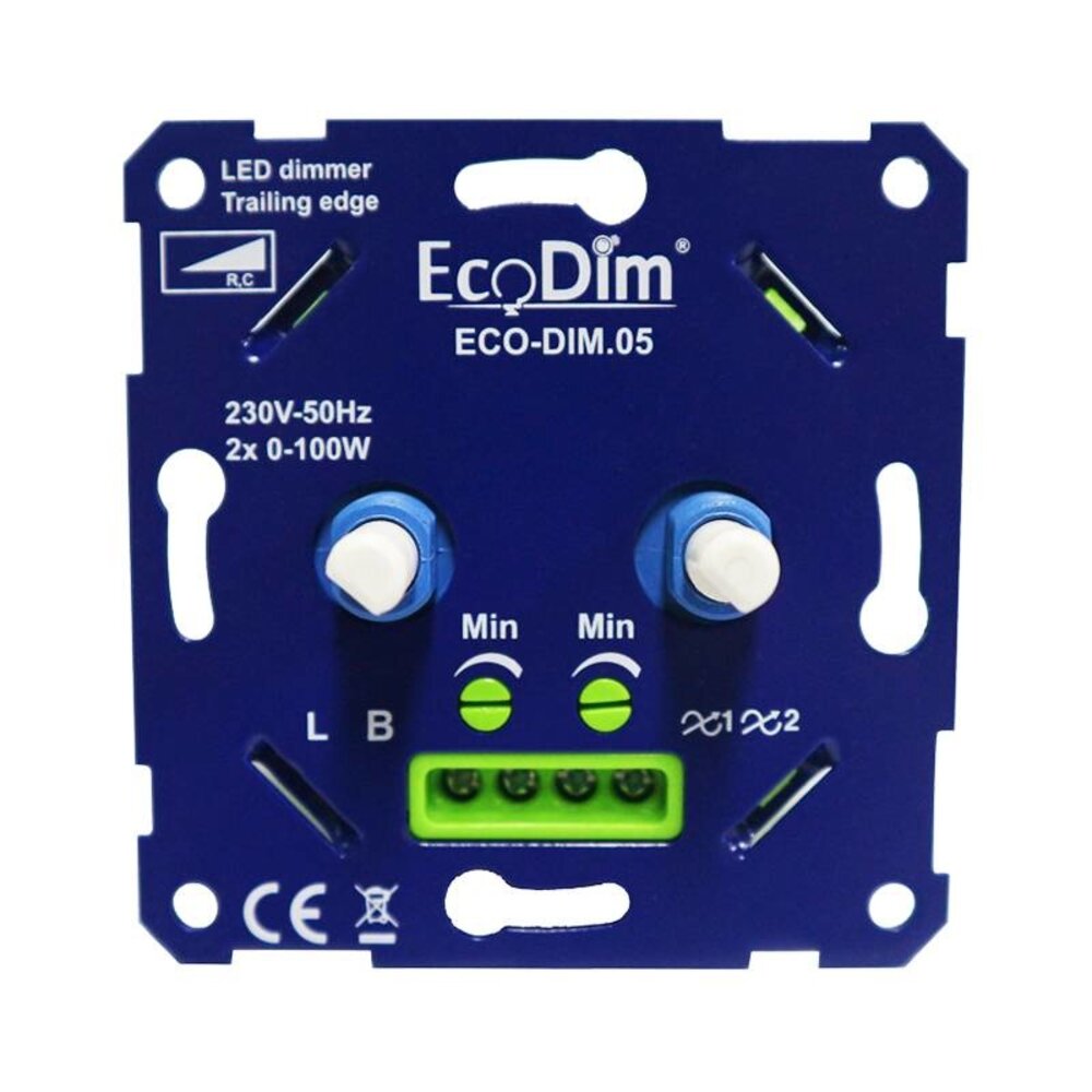 EcoDim LED DUO Dimmer 2x 0-100 Watt 220-240V