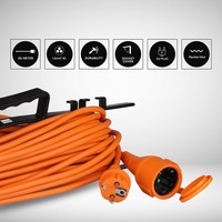 Verlengsnoer voor Buiten - incl. Oprolhaspel – 30 Meter – IP44 V-TAC Verlengsnoer voor Buiten - incl. Oprolhaspel – 30 Meter – IP44