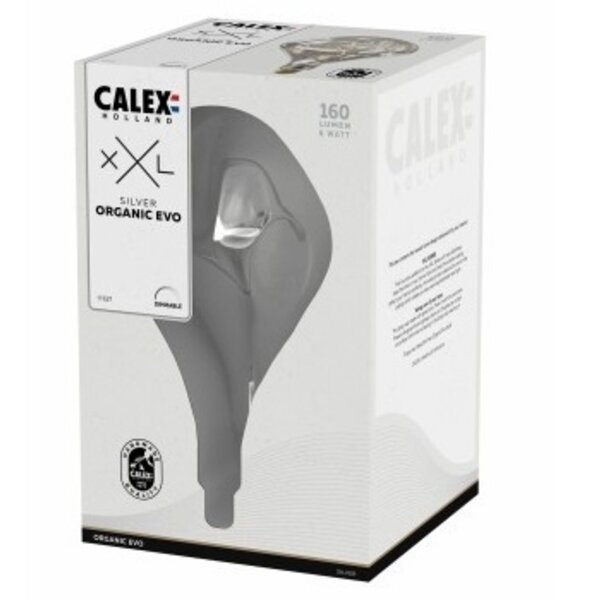 Calex Calex Organic Evo Silver Led XXL Range 220-240V 160LM 6W 1800K E27 dimmable,