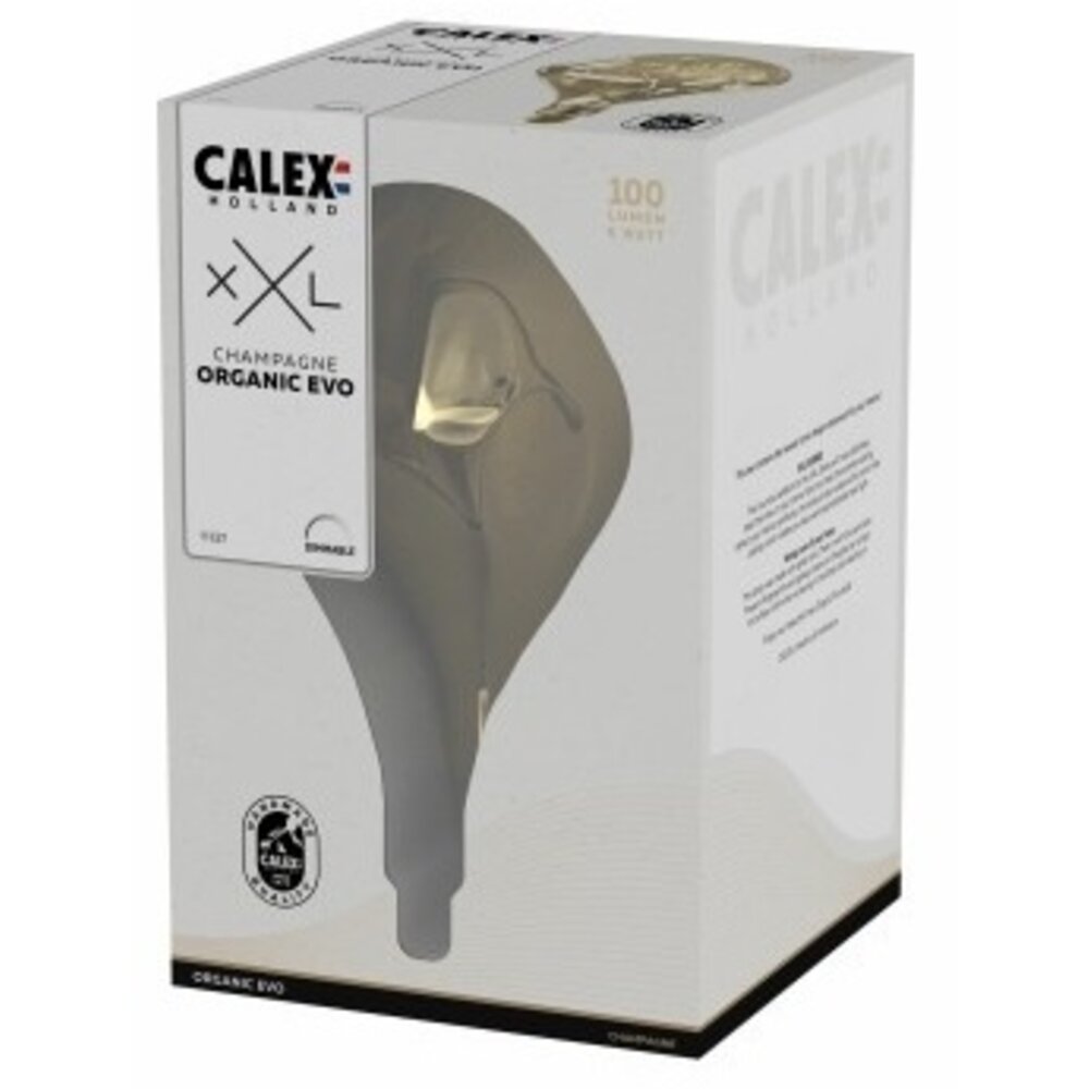 Calex Calex Organic Evo Champagne Led XXL Range 220-240V 100LM 6W 1800K E27 dimmable