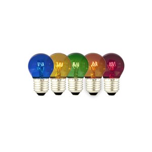 Calex Gekleurde kogellamp - 5-pack - E27 - 15W - 240V Gekleurde kogellamp - 5-pack - E27 - 15W - 240V