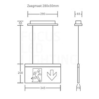 Lightexpert 2W LED Noodverlichting Inbouw - Pendant - incl. testknop