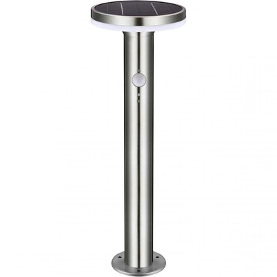 Lightexpert.nl Solar Tuinpad Lamp Zilver Rond - 6W - 2700K - 600 Lumen Solar Tuinpad Lamp Zilver Rond - 6W - 2700K - 600 Lumen