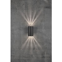 LED Wandlamp Buiten Tweezijdig Zwart - 6,5W LED IP44 - Asbol Nordlux LED Wandlamp Buiten Tweezijdig Zwart - 6,5W LED IP44 - Asbol