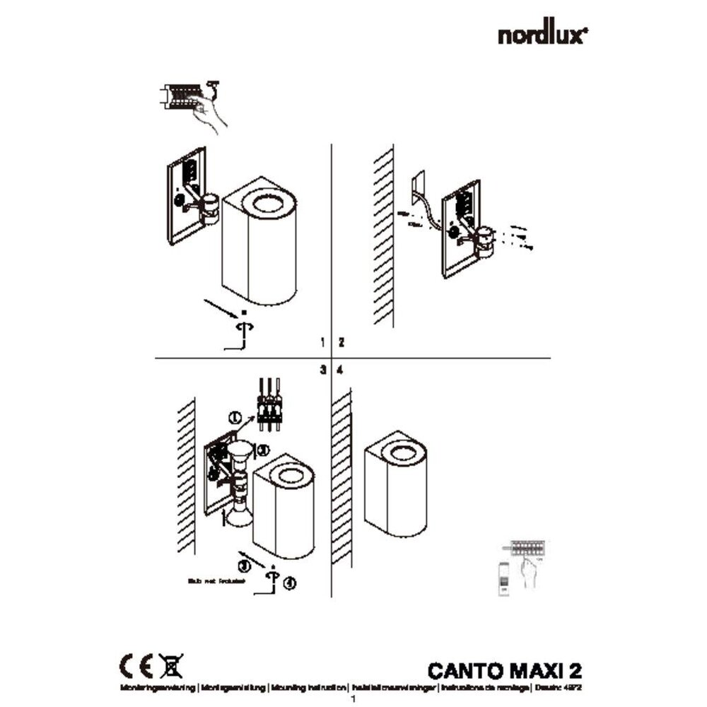 Nordlux Wandlamp Buiten Tweezijdig Messing - GU10 Fitting - Canto Maxi 2 - 15 jaar garantie
