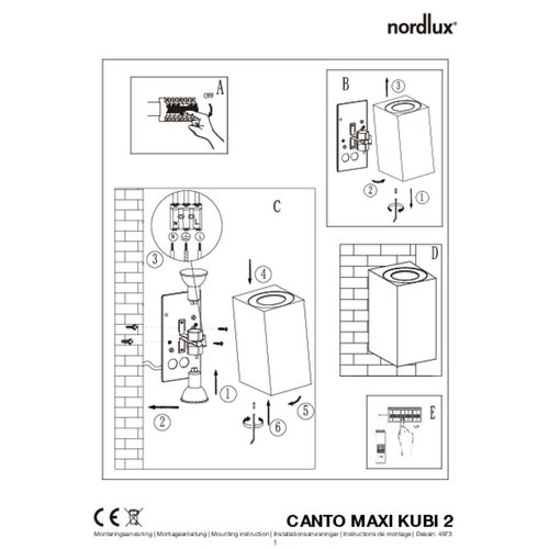 Nordlux Wandlamp Buiten Tweezijdig Grijs - GU10Fitting - Canto Maxi Kubi 2