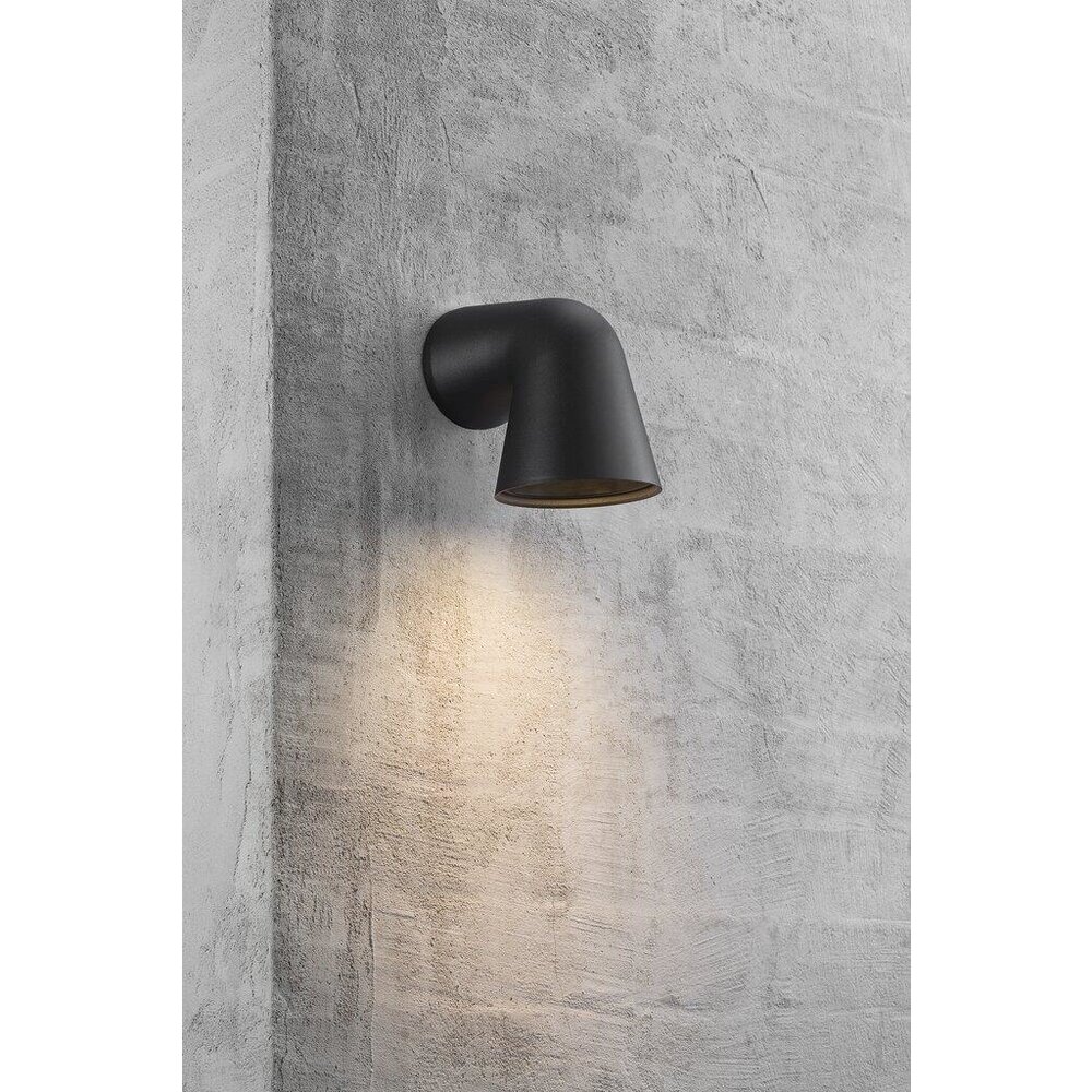 Nordlux Wandlamp Buiten Zwart - GU10 Fitting - IP44 - Front Single