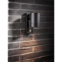 Wandlamp Buiten Eenzijdig - Zwart - GU10 Fitting - IP54 - Tin Maxi Sensor Nordlux Wandlamp Buiten Eenzijdig - Zwart - GU10 Fitting - IP54 - Tin Maxi Sensor
