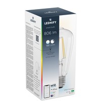 LEDNIFY WiZ Connected Smart LED Filament Rustic Clear - E27 - 6W - 806LM - 2200K-5500K Lednify LEDNIFY WiZ Connected Smart LED Filament Rustic Clear - E27 - 6W - 806LM - 2200K-5500K