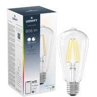 LEDNIFY WiZ Connected Smart LED Filament Rustic Clear - E27 - 6W - 806LM - 2200K-5500K Lednify LEDNIFY WiZ Connected Smart LED Filament Rustic Clear - E27 - 6W - 806LM - 2200K-5500K