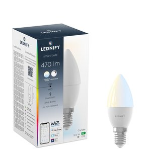 Lednify LEDNIFY WiZ Connected Smart LED Candle - E14 - 5W - 470LM - 2700-6500K LEDNIFY WiZ Connected Smart LED Candle - E14 - 5W - 470LM - 2700-6500K